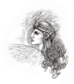 Sketch by Roger Garland for J.W. Webb, Fantasy Author