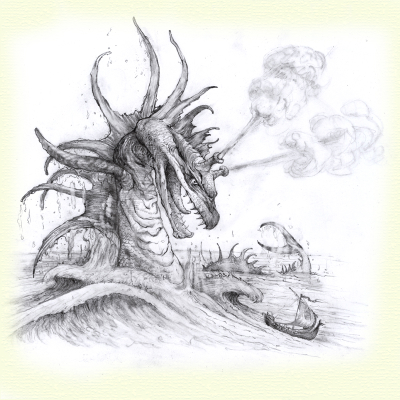 Sketch by Roger Garland for J.W. Webb, Fantasy Author