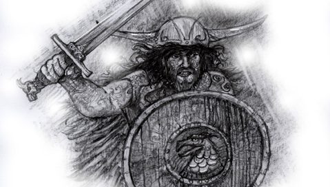 Sketch by Roger Garland for J.W. Webb, Fantasy Author