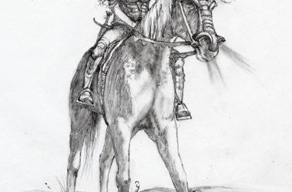 Sketch by Roger Garland for J.W. Webb, Fantasy Author